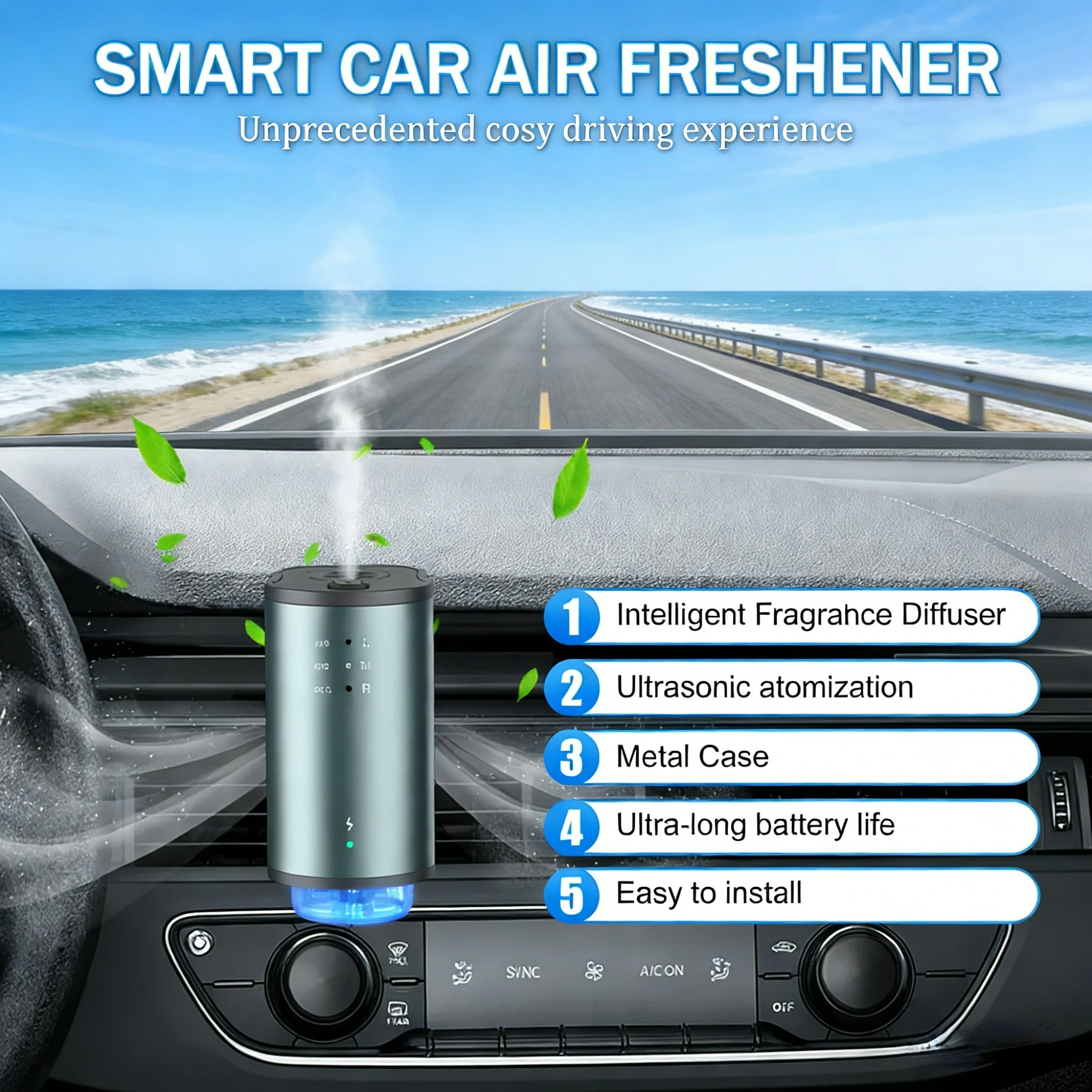 Auto-Aromatherapy Smart Car Air Freshener Diffuser with 3 Scent Options - Image 4