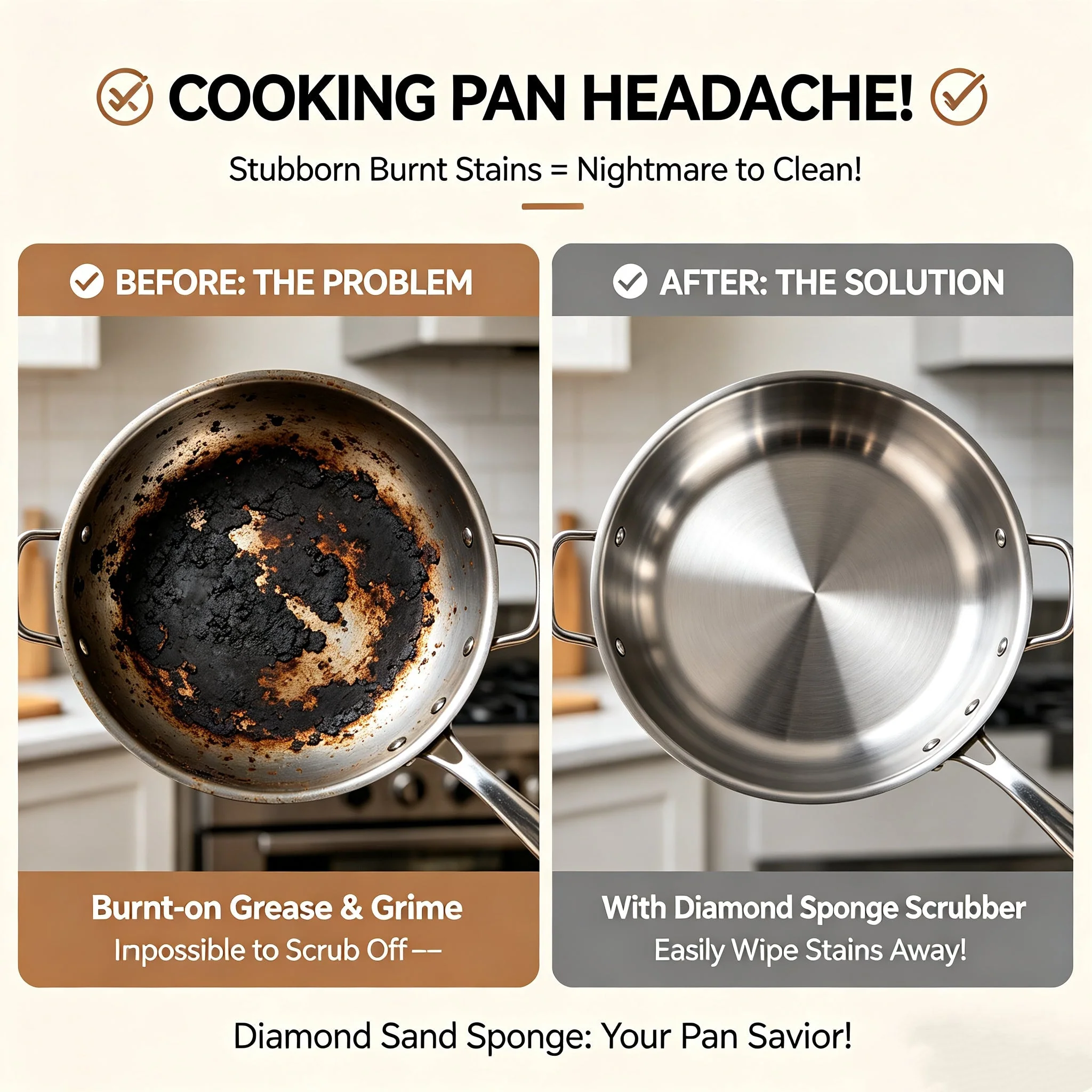 🍳Emery Sponge Scrubber – Removes burnt grease & rust instantly. Flexible & durable, ergonomic handle. A heavy-duty cleaning essential. 🍳✨ - Image 4