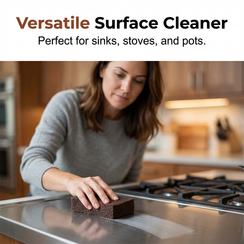 🍳Emery Sponge Scrubber – Removes burnt grease & rust instantly. Flexible & durable, ergonomic handle. A heavy-duty cleaning essential. 🍳✨ - Image 5