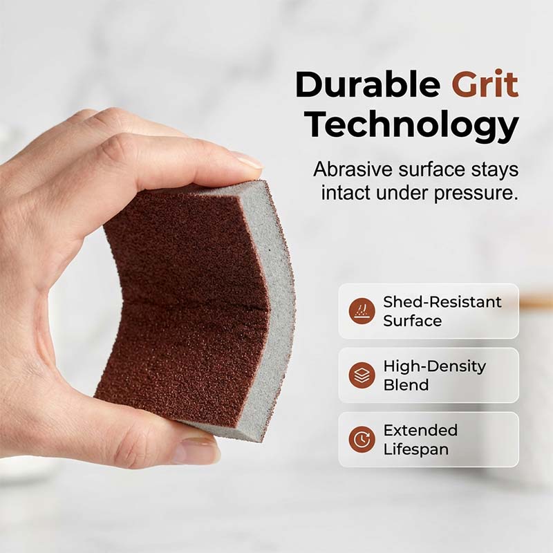 🍳Emery Sponge Scrubber – Removes burnt grease & rust instantly. Flexible & durable, ergonomic handle. A heavy-duty cleaning essential. 🍳✨ - Image 8