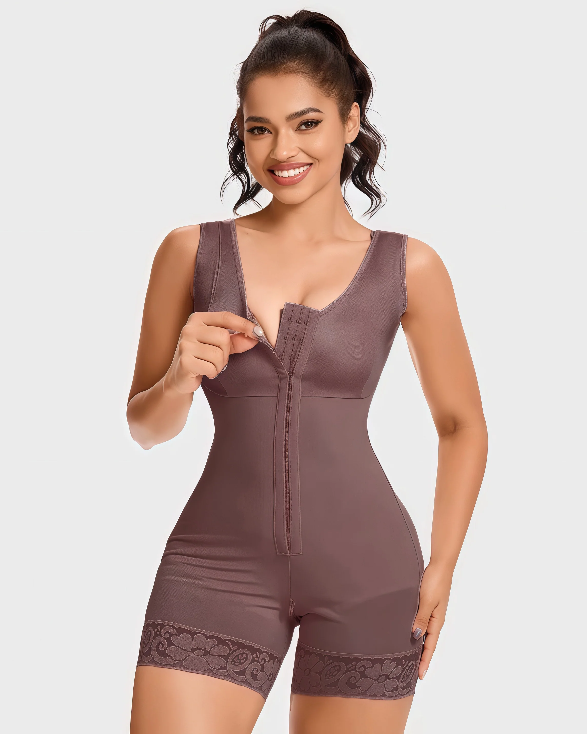 Extra Plus Size Shaper Bodysuit Tummy Control Shapewear With Bra - Image 3
