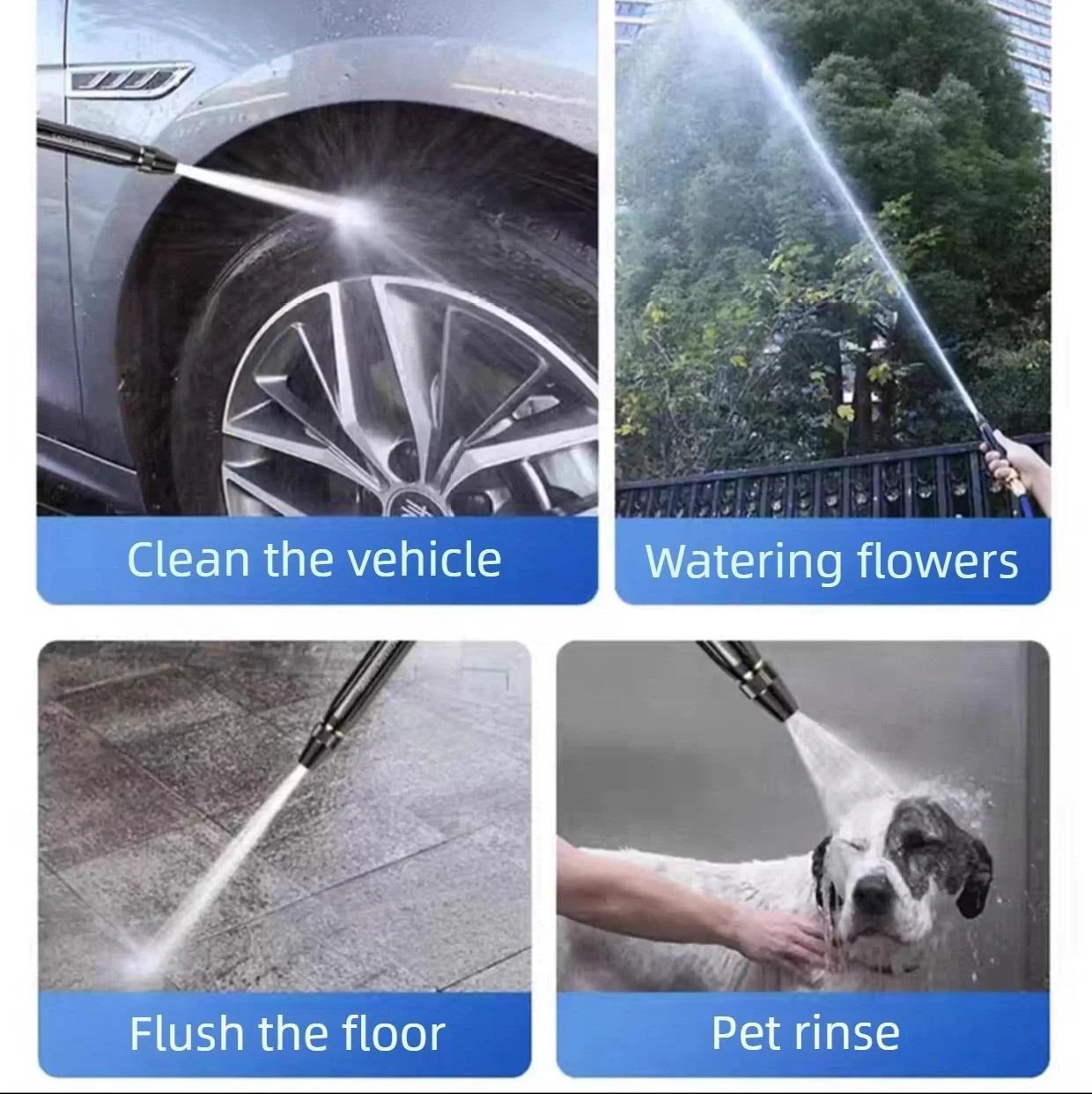 High-Pressure Hose Spray Gun with Brush Attachment - Image 9