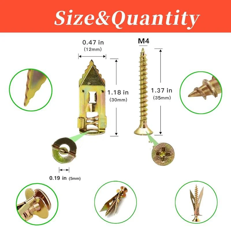 Self Drilling Drywall Anchors with Screws Kit - Image 5